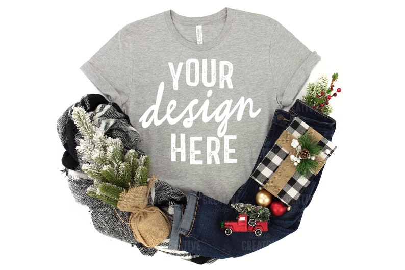 Download MOCKUP Athletic Heather Bella Canvas 3001 Grey Shirt | Etsy