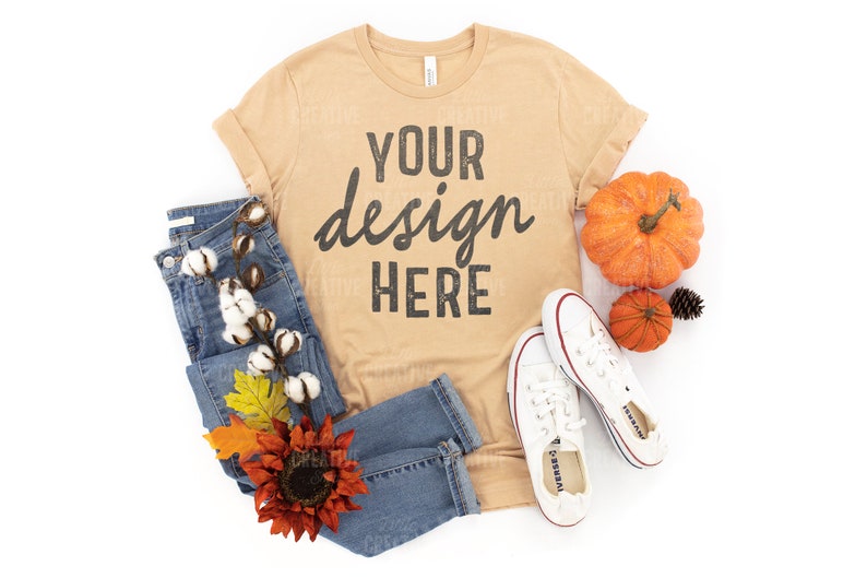 Download MOCKUP Heather Sand Dune Bella & Canvas 3001 Women's Tan ...