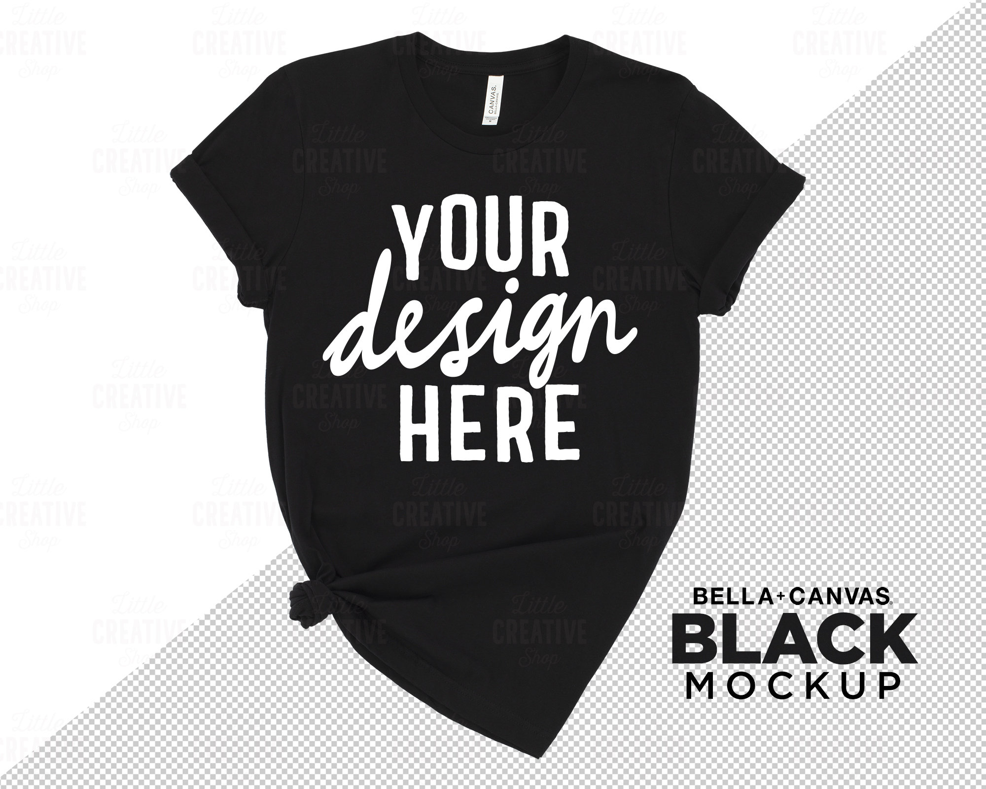 Mockup Bella Canvas Black 3001 Knotted Women S T Shirt Etsy