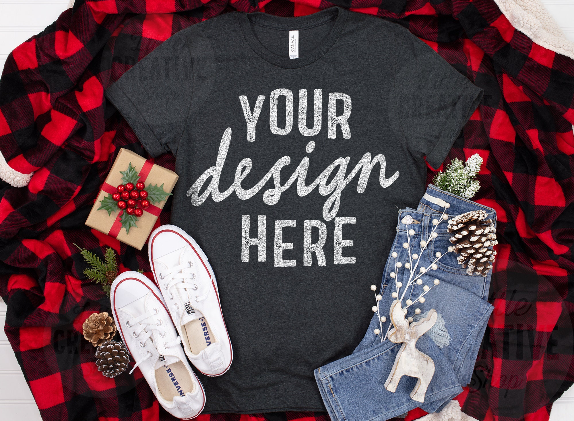 Tshirt Mock Up Christmas Mockup Valentine\u2019s Day mockup Winter Mockup Bella Canvas 3001 Deep Heather T-shirt Mockup Basic Mockup Model