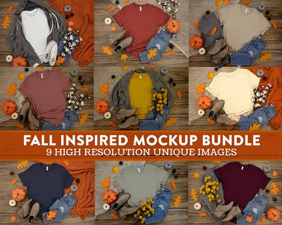 Mockup Bella Canvas 3001 Fall Inspired Women S Mockup Etsy