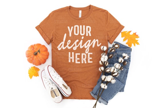 Mockup Bella Canvas 3001 Cvc Heather Autumn Unisex T Shirt Etsy