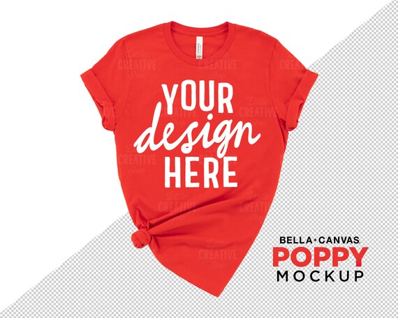 MOCKUP Bella Canvas Poppy Red 3001 