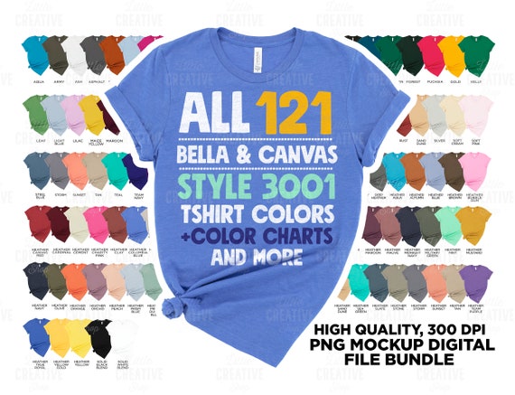 121 Mockups All Colors Bella Canvas 3001 3001cvc Heathers Etsy