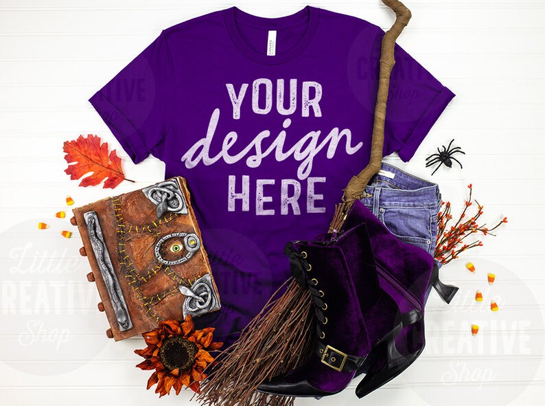 MOCKUP Bella & Canvas 3001 Team Purple Hocus Pocus Mockup | Etsy