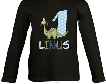 Baby Langarm-Shirt 1 Geburtstag Ich bin schon 1 Jahr Dinosaurier Dino