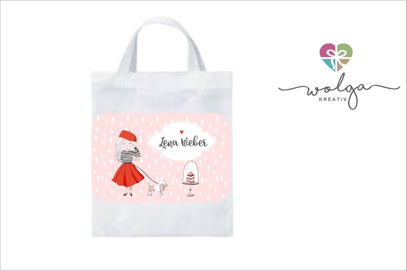 Fabric bag by name nanny Personalized many motifs nursery school
