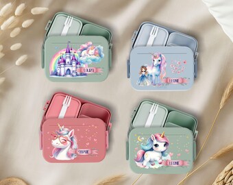 Lunch box Mepal girl personalized with name unicorn motif Bento Box school kindergarten snack box lunch set Vesper