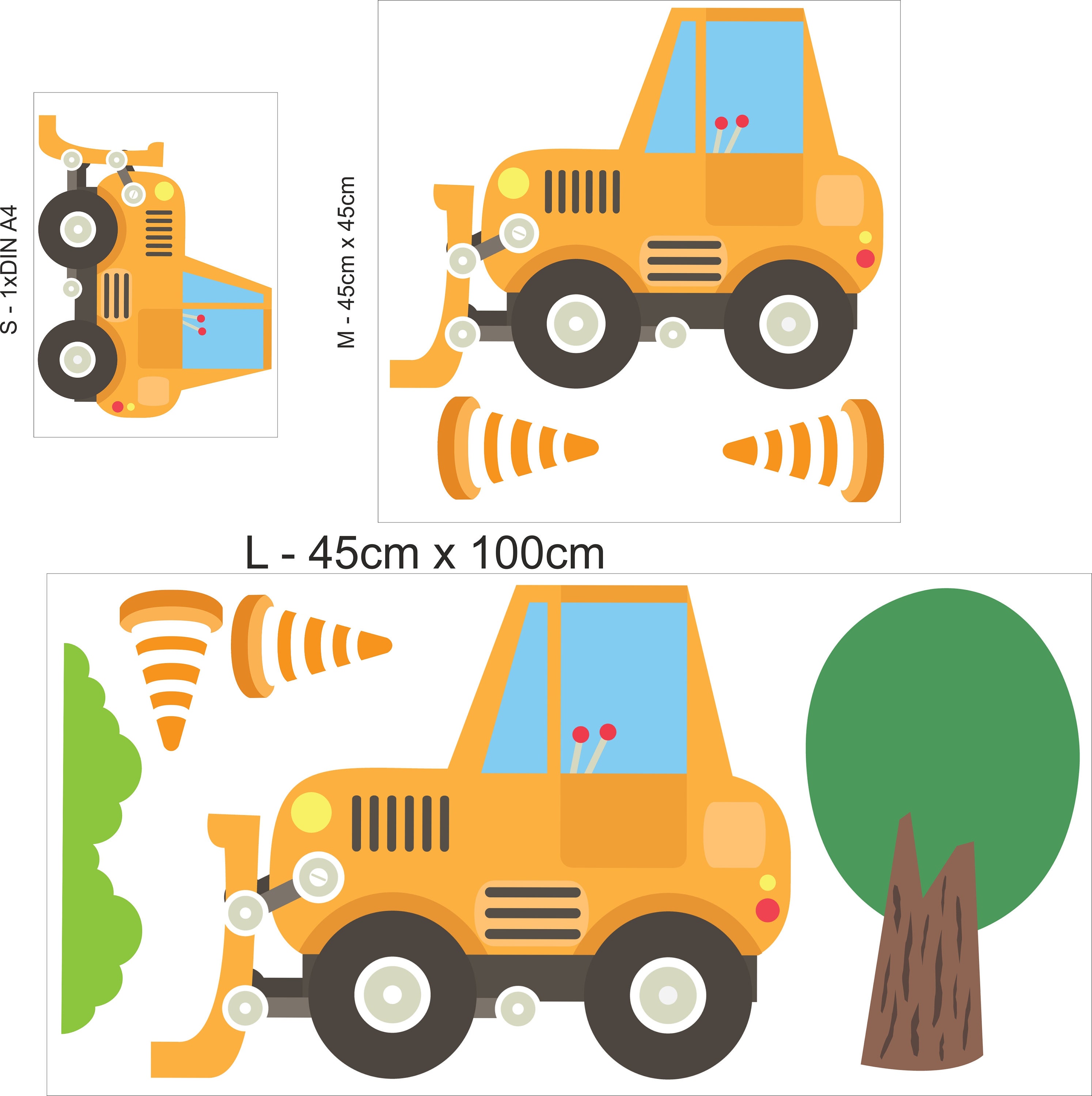 Fensterbild Fenstersticker Fenster-Aufkleber Baustelle Bagger | Etsy