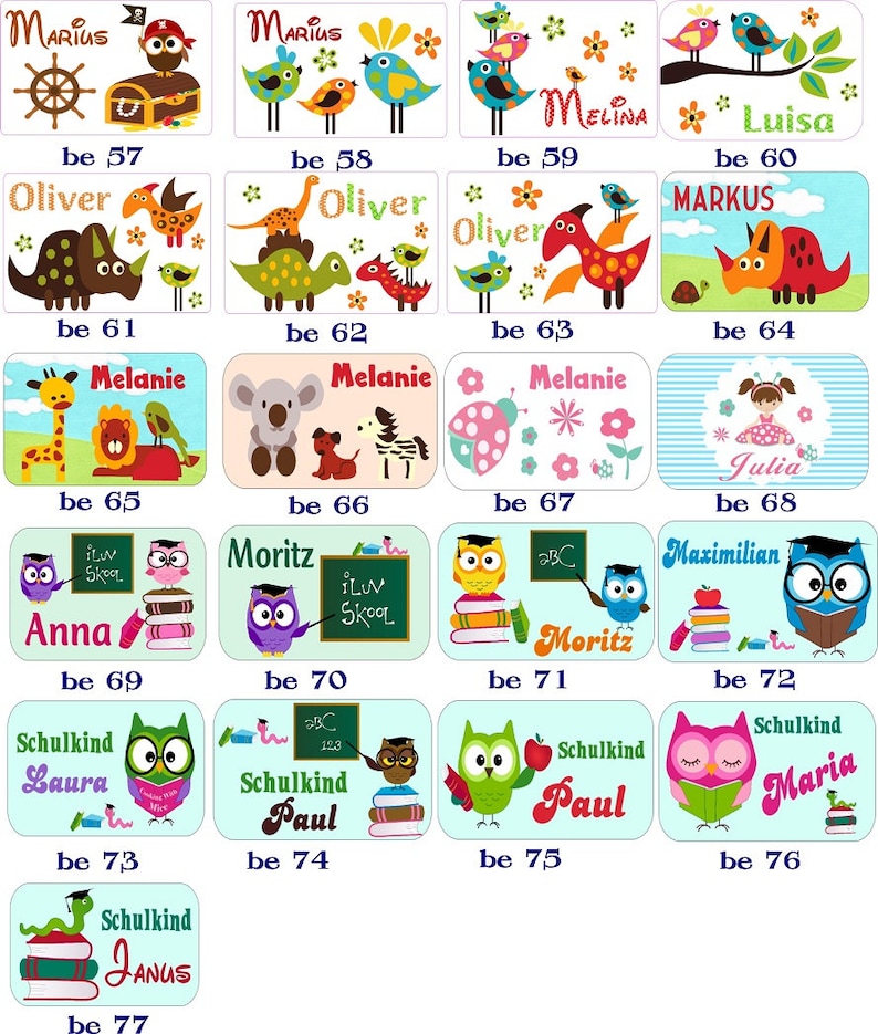 Fabric bag by name nanny Personalized many motifs nursery school