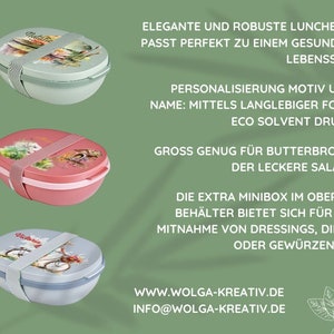 Boîte à lunch personnalisée boîte à lunch boîte de bowling grande avec le nom de votre choix imprimé motif nénuphar pour adultes avec compartiments étanches image 3