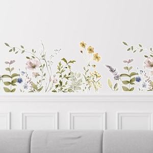 Wall sticker border flowers flower tendril wall design living room kitchen children's room hallway