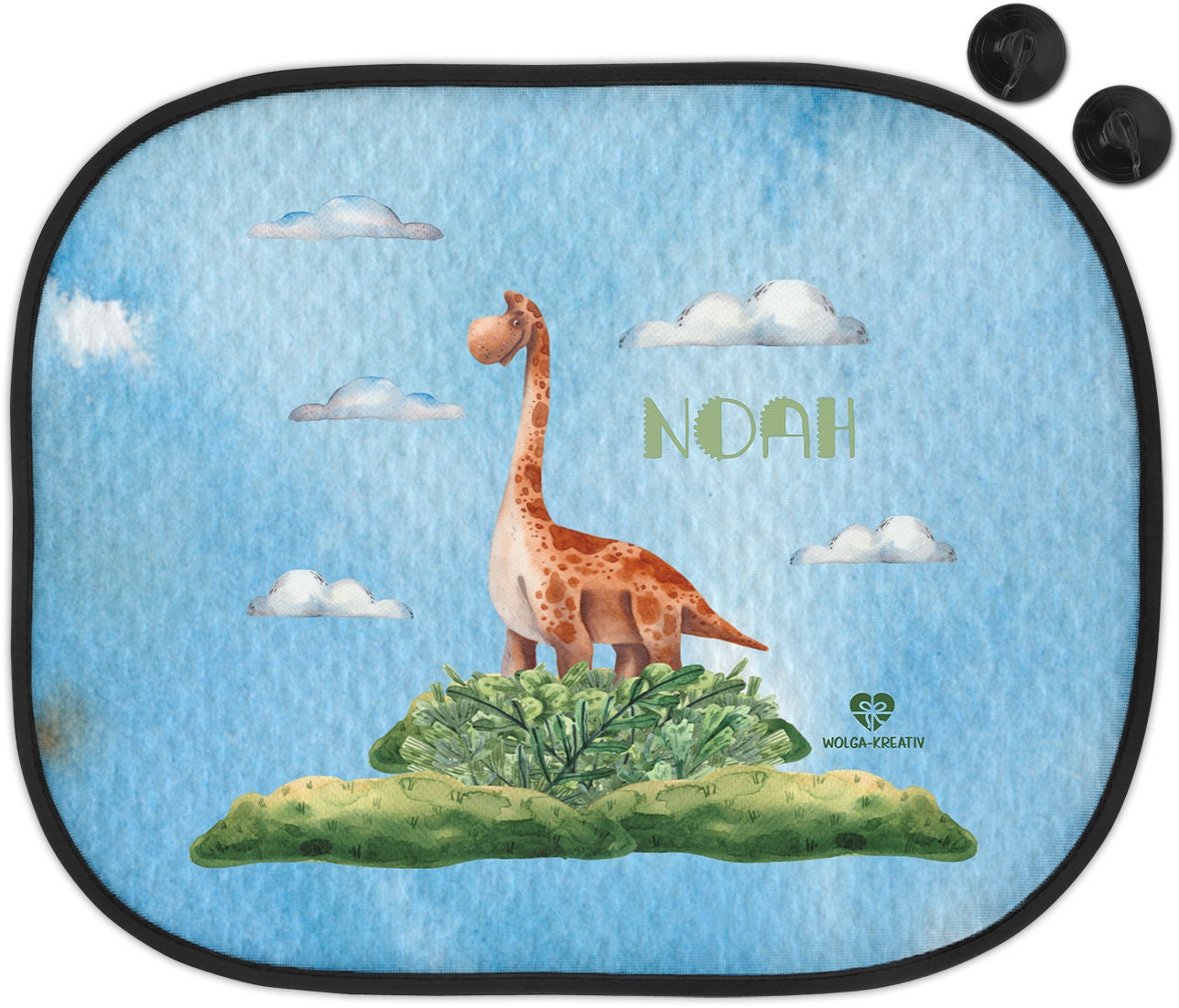 Sonnenschutz für Auto Sonnenblende Kinder Baby Mädchen Junge Dinos T-Rex  Vulkan Dinoinsel mit Name-n bedruckt personalisiert - .de