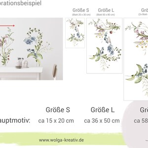 Wandtattoo Wandaufkleber Lavendel Blumen Wildblumen Wiesenblumen Sommer Frühling Blumenranke Wanddesign Wohnzimmer Küche Kinderzimmer Flur Bild 8