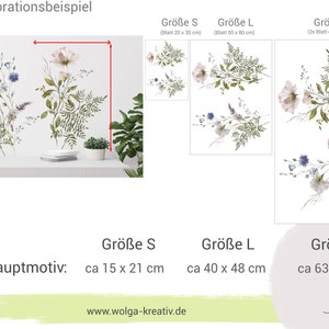 Wandtattoo Wandaufkleber Lavendel Blumen Wildblumen Wiesenblumen Sommer Frühling Blumenranke Wanddesign Wohnzimmer Küche Kinderzimmer Flur Bild 6