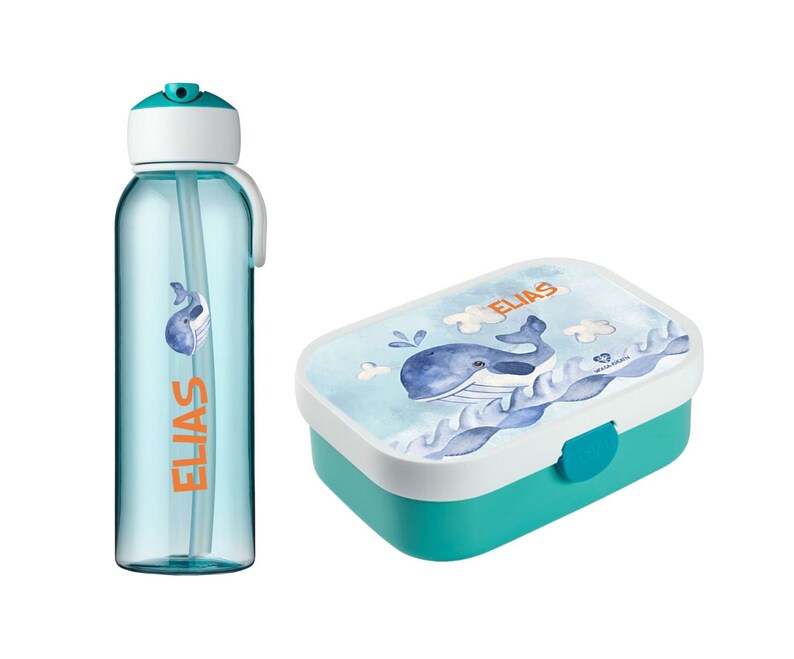 Boîte à lunch Mepal Campus personnalisée, gourde ou gobelet pour enfants pour filles et garçons Wal Meer avec nom pour l'école et la garderie image 4