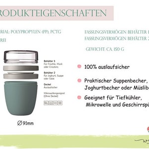 Personalisierte Bento Mepal Brotdose Fächer Thermo Trinkflasche Joghurtbecher Lunchpot mit Namen Einhorn Regenbogen Pausenset Schule Kita afbeelding 9