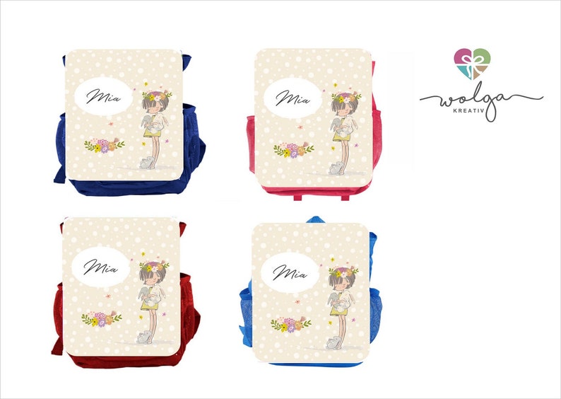 Kinderrucksack mit Namen M\u00e4dchen Kindergartenrucksack personalisiert Rucksack Tasche