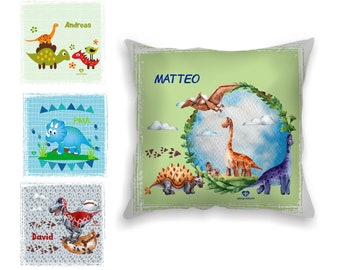 Cushion personalized deco dino nursery baby room girl boy