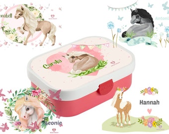 Personalized Mepal Campus lunch box with name horse pony kids girls kindergarten school lunch box lunch box