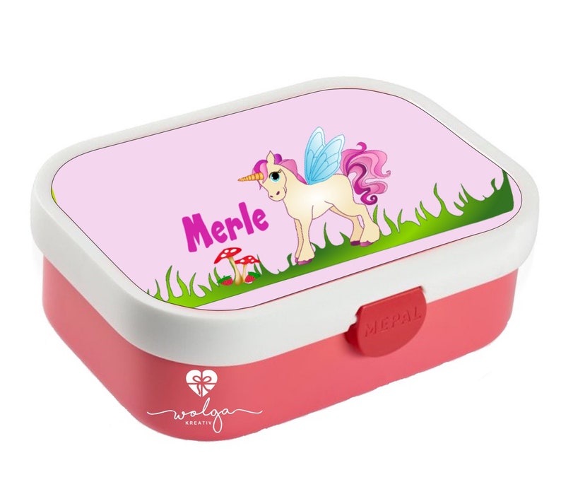 Brotdose mit Namen Einhorn Mädchen Kinder Kindergarten Brotbox | Etsy