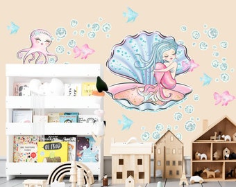 M-L set wall tattoo furniture sticker children's room mermaid dolphin wall sticker wall design children's room children's room furnishings murals