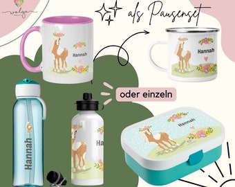 Personalisierte Mepal Campus Brotdose, Trinkflasche oder Kindertasse für Mädchen Pferd Pony mit Namen für Schule und Kita