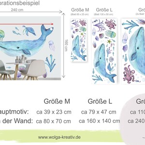 Sticker mural meuble sticker chambre d'enfant motifs maritimes baleine dauphin sticker mural sticker mural décoration chambre de bébé image 4