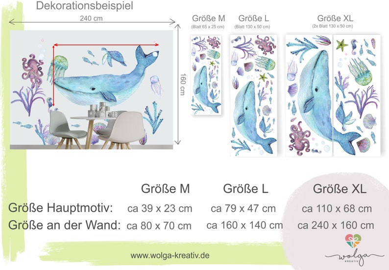 Sticker mural meuble sticker chambre d'enfant motifs maritimes baleine dauphin sticker mural sticker mural décoration chambre de bébé image 4