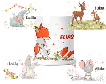 Personalized money box forest animals printed with name piggy bank money box money box girl boy children personalized