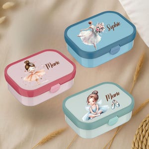 Personalisierte Mepal Campus Brotdose und Trinkflasche Balerina Kinder mit Fächern und Name Lunchbox  Schule, Kindergarten und Einschulung