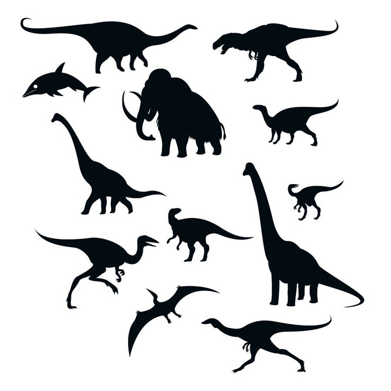 Dinosaurs Wall Vinyl Sticker Decals Set of 12 ~ Item 0148