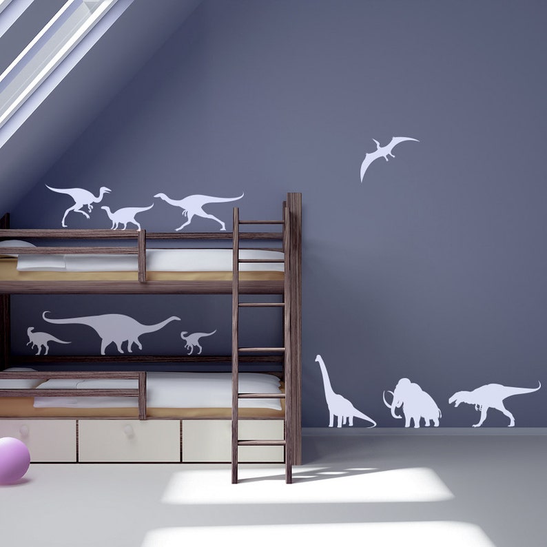 Dinosaurs Wall Vinyl Sticker Decals Set of 12 ~ Item 0148