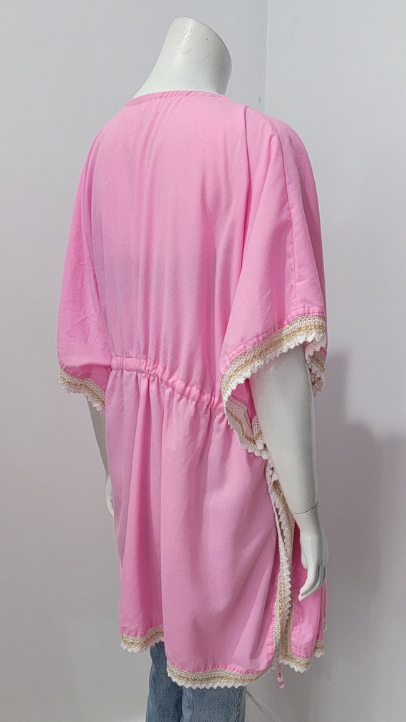 Vintage 90s Bubblegum Pink Drawstring Lurex Croch… - image 6