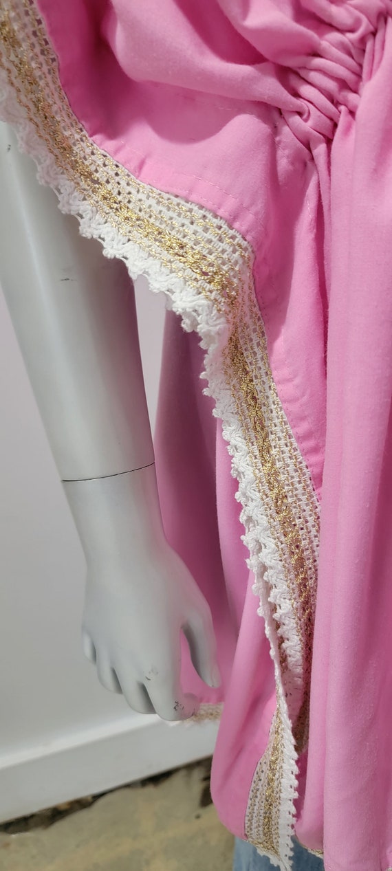 Vintage 90s Bubblegum Pink Drawstring Lurex Croch… - image 9