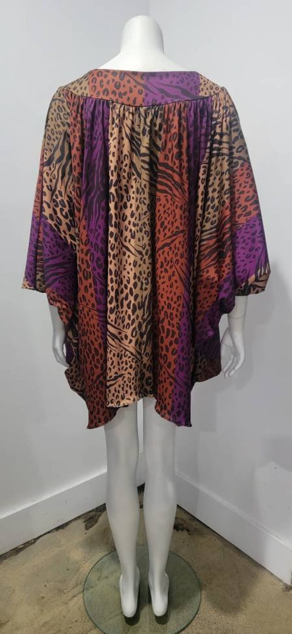 Vintage 70s Cheetah Stripe Animal Print Caftan Mi… - image 6