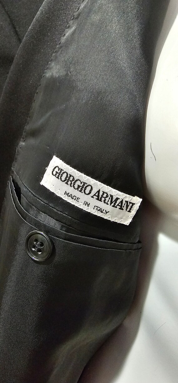 Vintage 80s Giorgio Armani Double-Breasted Black … - image 9