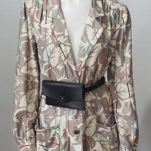Vintage Da-Rue of California Shadow Leaf Print Jacket Blazer Size 14