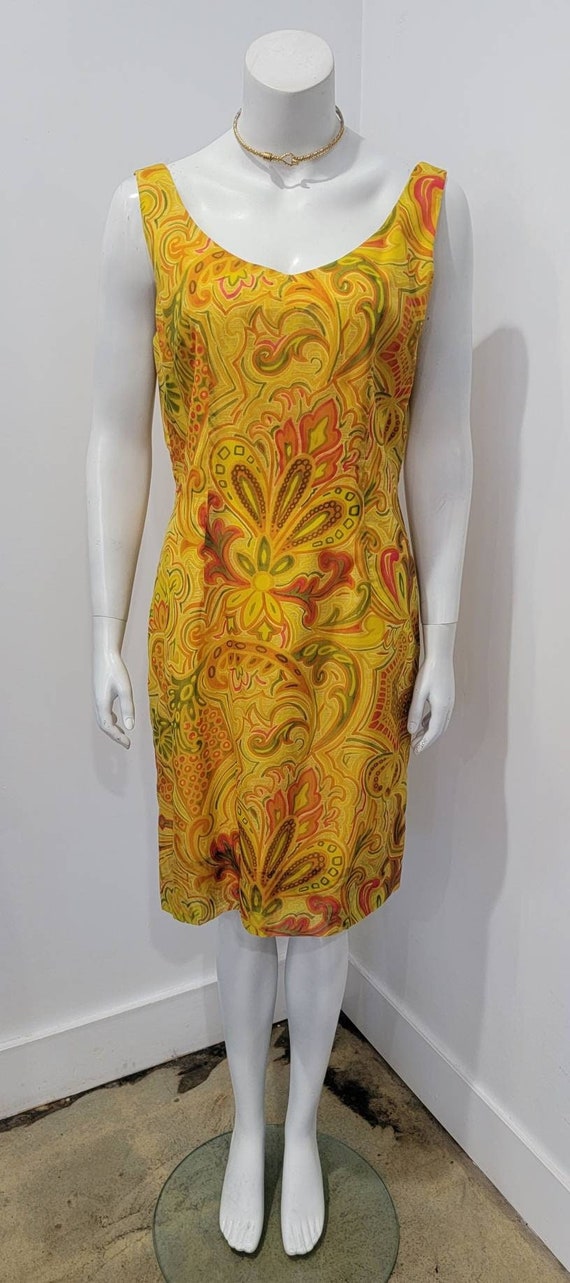 Vintage 60's Ethnic Paisley Baroque Print Babydol… - image 1