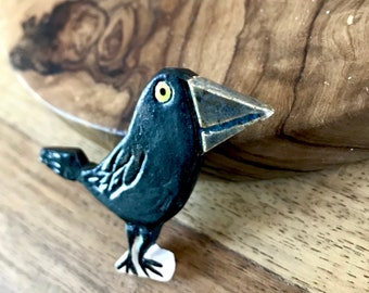 Rook brooch pin