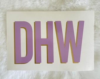Double Layer Monogram Decal | Two Color Monogram Decal | Decal for Phone, Tumbler, Car, Luggage | Customizable Vinyl Decal