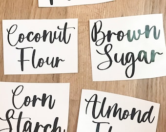 PANTRY LABELS | Pantry Organization | Kitchen Labels | Jar Decals | Canister Decal | Kitchen Decals | Home Organization | Vinyl Decals