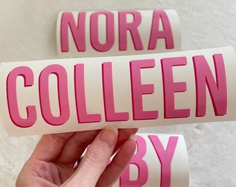 Double Layer Name Decal | Two Color Shadow Name Decal | Decal for Phone, Tumbler, Car, Luggage | Customizable Vinyl Decal