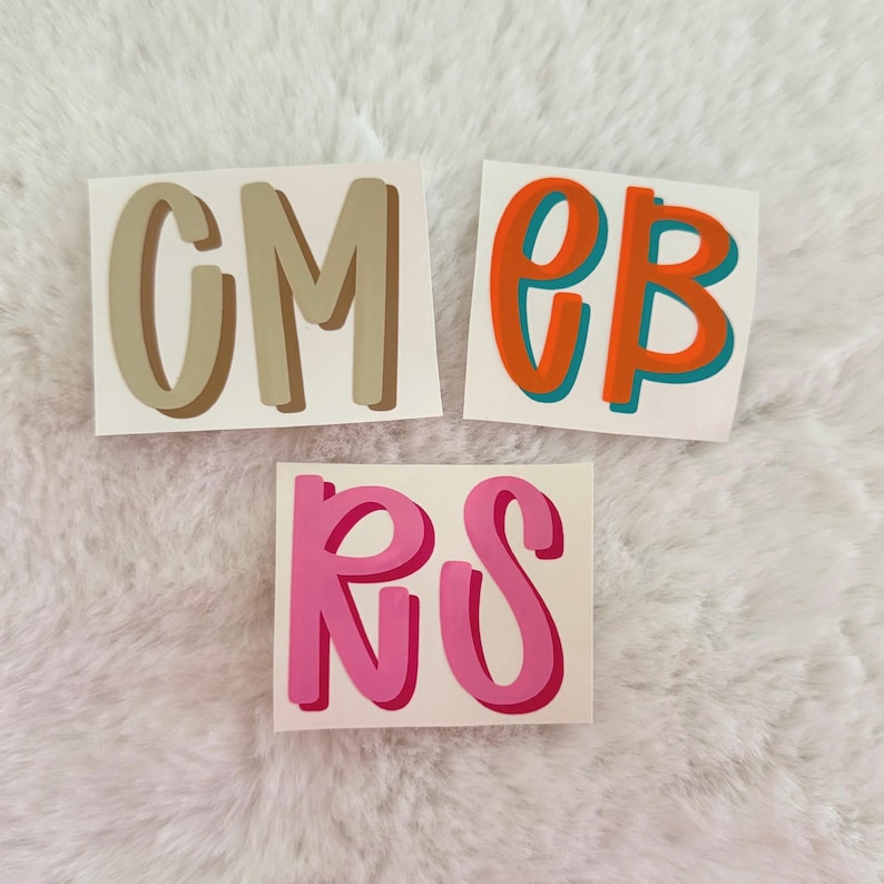 Double Layer Monogram Decal | Two Color Monogram Decal | Decal for ...