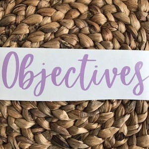Objectives Decal | Classroom Decal | Teaching Objectives Decal | Chalkboard Decal | Whiteboard Decal | Back to School Decal | Teacher Decal