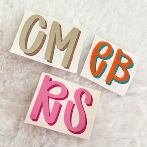 Two Color Monograms Double Layer Monogram Decal | Two Color Monogram Decal | Decal for ...