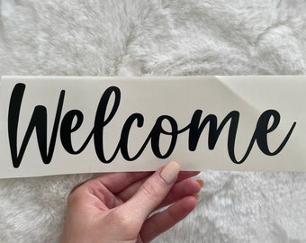 Welcome Decal for Mailbox, Door, Chalkboard, and More | Teacher Door Decal | Classroom Decal | Teacher Vinyl Decal | School Teacher Decal