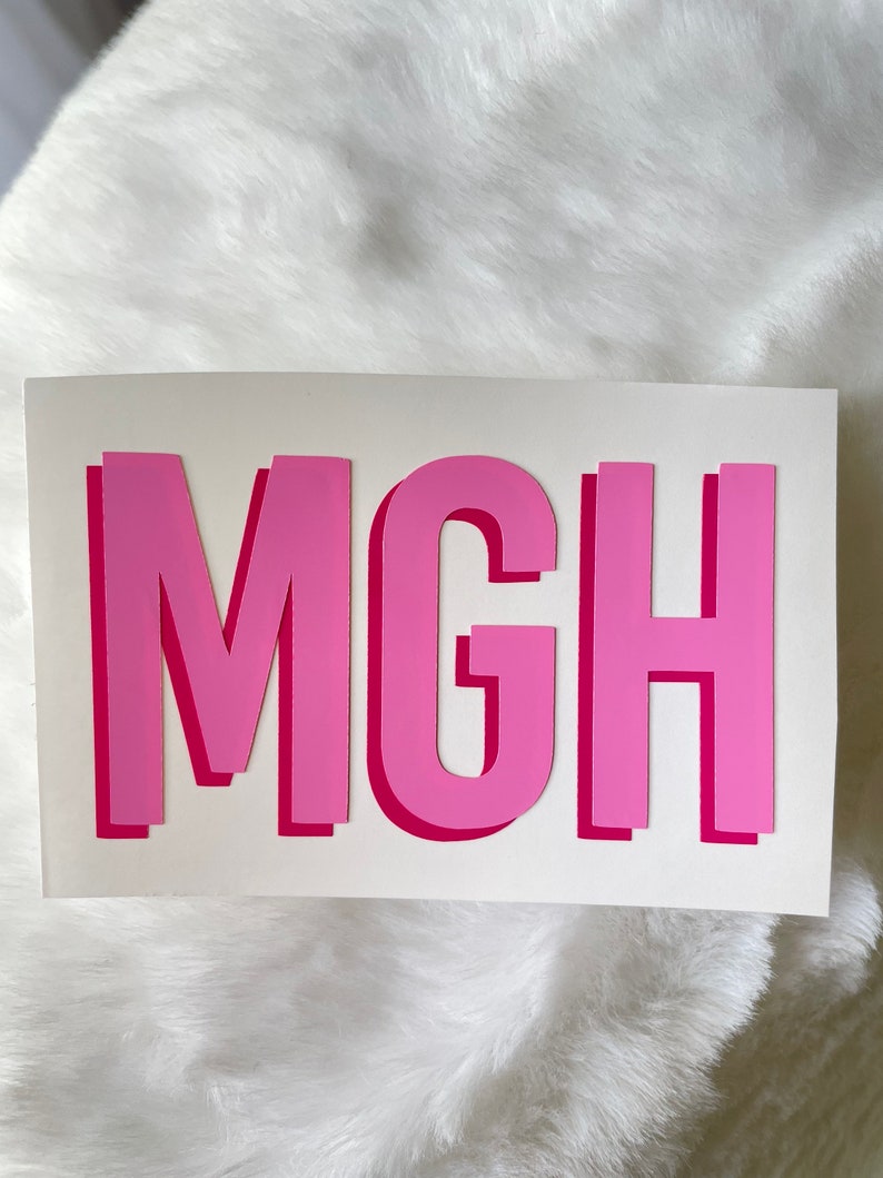Double Layer Monogram Decal | Two Color Monogram Decal | Decal for Phone, Tumbler, Car, Luggage | Customizable Vinyl Decal