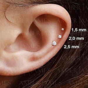 Small Stud Earrings, Tiny Gold Stud, 18K Gold plated 1.5mm, 2mm 3mm, CZ Stud Earring, Small Gold Stud, Dainty Earrings, Gift For Her