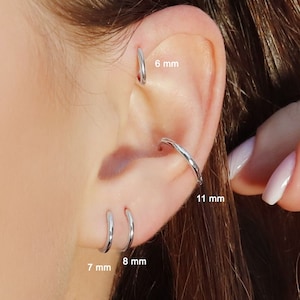 Regular Conch Huggie Hoop Earrings • rounded hoop earrings • cartilage hoop • gold conch hoop • helix hoop • huggie tragus hoop